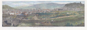 1869 Fine Antique Panoramic Print VIEW ATHENS & RAILWAY STATION GREECE (A1)
