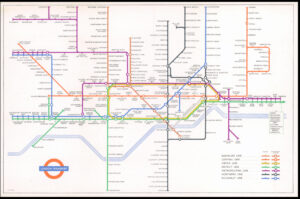 1951 Original Vintage HARRY BECK London Underground Transport folding MAP (LTM3/4)