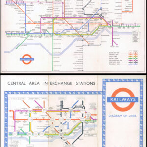 1951 Original Vintage HARRY BECK London Underground Transport folding MAP (LTM1/2)
