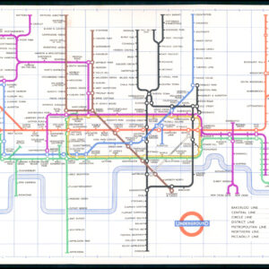 1957 Original Vintage LONDON TRANSPORT RAILWAYS Underground Map Beck (LTM46/34-35)