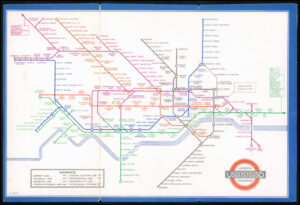 1937 Original Vintage LONDON UNDERGROUND TUBE MAP Harry Beck No 1 (LM46/50/51)