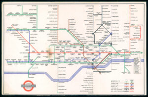 1947 Original LONDON UNDERGROUND MAP Diagram of Lines Harry Beck (LM46/32-33)