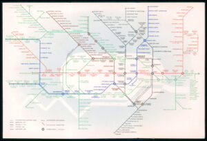 1938 Original Vintage LONDON UNDERGROUND RAILWAY MAP No2 Schleger (LM46/28-29)