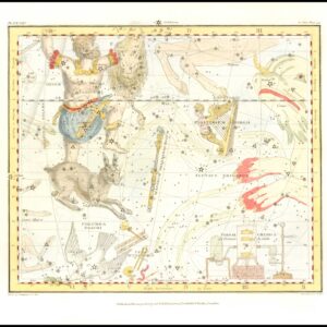 1822 Original Antique CELESTIAL Chart CONSTELLATION ORION Zodiac (CA-3)