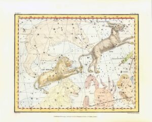1822 Antique Engraving CELESTIAL CONSTELLATION LYNX LEO MINOR (CA-14)