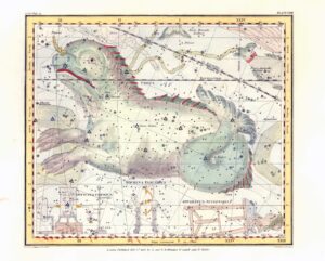 1822 Antique Engraving CELESTIAL CONSTELLATION CETUS MACHINA ELECTRICA (CA-17)