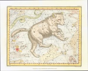 1822 Antique Engraving CELESTIAL CONSTELLATION URSA MAJOR (CA-18)