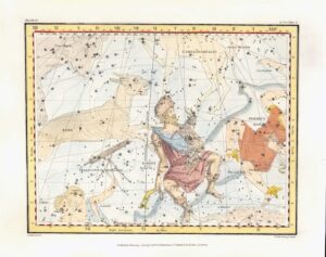 1822 Antique Engraving CELESTIAL CONSTELLATION LYNX AURIGA PERSEUS (CA-20)