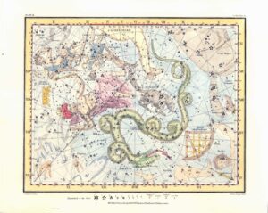 1822 Antique Engraving CELESTIAL CONSTELLATION URSA MINOR CYNOSURA (CA-27)