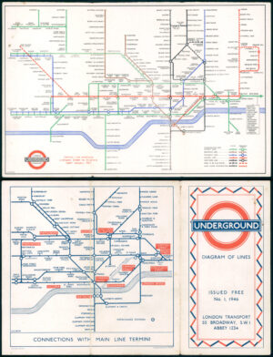 1946 Early original vintage LONDON UNDERGROUND MAP by Harry Beck (LM46/17/18)