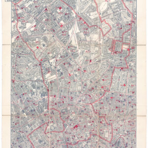 1890 Antique Large Scale Folding Map FINSBURY ISLINGTON CLERKENWELL (LM45)