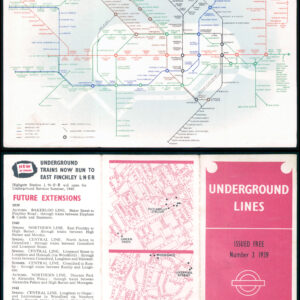 1939 Original Vintage LONDON UNDERGROUND TUBE MAP No 3 by Schleger (LM49)