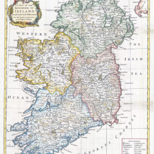 1732  Original Antique MAP OF THE KINGDOM OF IRELAND Rapin Tindal (LM50-22)