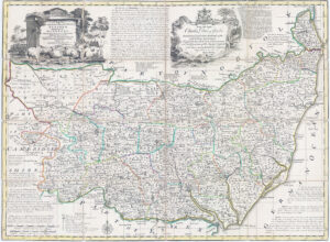 c1762 Antique Folding ACCURATE MAP OF THE COUNTY OF SUFFOLK Bowen (LM50-11)