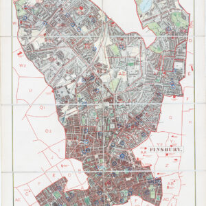 1877 Large London Map of FINSBURY Clerkenwell Islington Stoke Newington Highbury