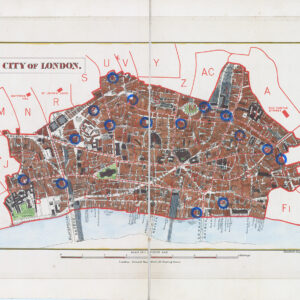 1877 Antique London Map CITY OF LONDON for the SCHOOL BOARD Stanford