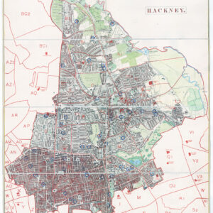 1877 Large antique London Map of HACKNEY Clapton Hoxton Dalston Bethnal Green