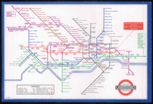 1936 Original LONDON TRANSPORT RAILWAYS No. 1 Underground Map Beck (LM10/3-4)