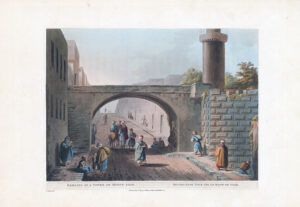 1804 Antique Aquatint REMAINS OF A TOWER ON MOUNT ZION Jerusalem Palestine Mayer (VP20)