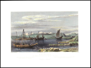 1835 Antique Print View MIDDLE EAST Thubare Saudi Arabia (IC3-95)