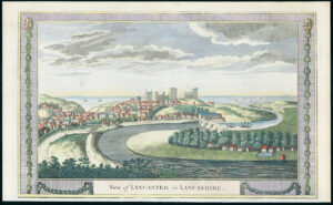 1787 Antique Print VIEW OF LANCASTER in LANCASHIRE Hogg (LP1-31)