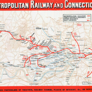1928 Original Metropolitan Railway Connections UNDERGROUND Map LONDON Selbie