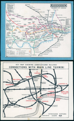 1927 UNDERGROUND RAILWAYS OF LONDON Tube Map STINGEMORE (LM46)
