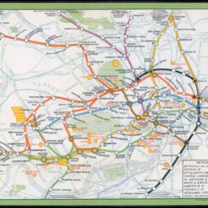 1912 Original Antique LONDON UNDERGROUND RAILWAYS MAP GUIDE (LM51)