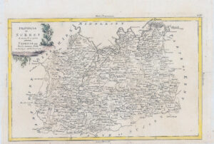 1779 Original Antique Map PROVINCIA DI SURREY by Antonio Zatta (LM32-68)
