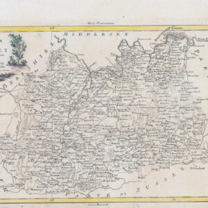 1779 Original Antique Map PROVINCIA DI SURREY by Antonio Zatta (LM32-68)