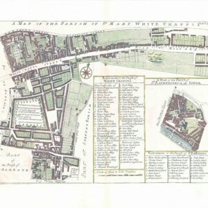 1755 Engraved plan map SHOREDITCH NORTON FOLGATE CRIPPLEGATE by Stow (GSM-46))