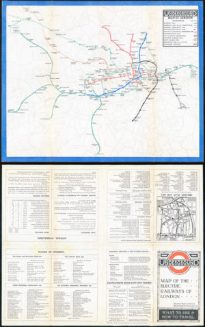 1919 Original MAP OF THE ELECTRIC RAILWAYS OF LONDON UNDERGROUND (LTM9/10)