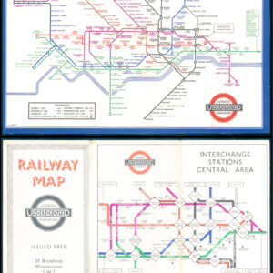 1936 Original LONDON TRANSPORT RAILWAYS No. 2 Underground Map Beck (LTM3/4)