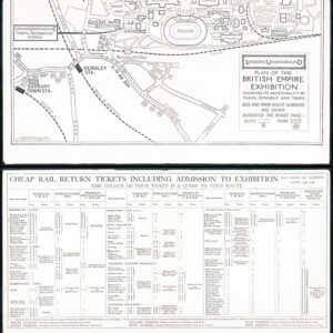1925 LONDON UNDERGROUND PLAN MAP Transport British Empire Exhibition (LTM14)