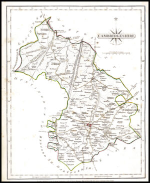 1787 Original Antique Map of CAMBRIDGESHIRE by John Cary (CSM4/5)