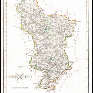 1787 Original Antique Map of DERBYSHIRE by John Cary (CSM4/8)