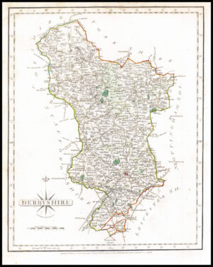 1787 Original Antique Map of DERBYSHIRE by John Cary (CSM4/8)