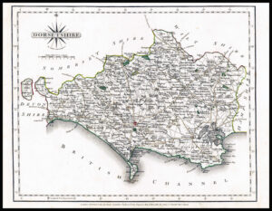 1787 Original Antique Map of DORSETSHIRE Dorset by John Cary (CSM4/9)