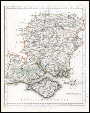 1787 Original Antique Map of HAMPSHIRE by John Cary (CSM4/13)