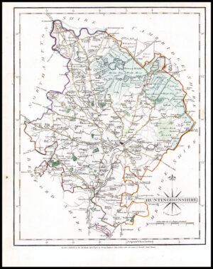 1787 Original Antique Map of HUNTINGDONSHIRE by John Cary (CSM4/15)