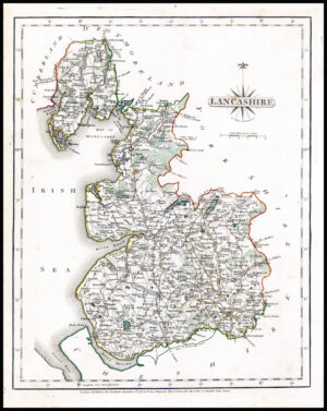 1787 Original Antique Map of LANCASHIRE by John Cary (CSM4/17)