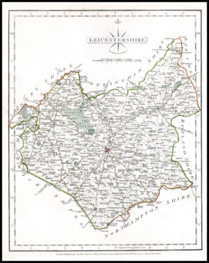 1787 Original Antique Map of LEICESTERSHIRE by John Cary (CSM4/18)