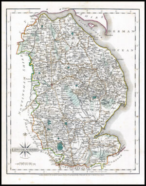 1787 Original Antique Map of LINCOLNSHIRE by John Cary (CSM4/19)