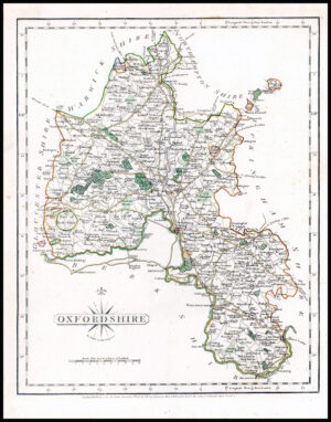 1787 Original Antique Map of OXFORDSHIRE by John Cary (CSM5/26)