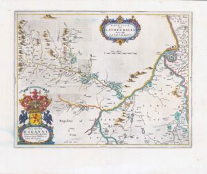 1654 LAUDELIA Sive LAUDERDALIA Lauderdale southern Scotland Map by BLAEU