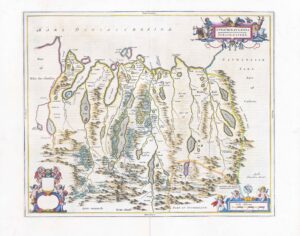 1654 STRATH-NAVERNIA STRATH-NAVERN Caithness North Scotland Map by BLAEU (SB2-22)