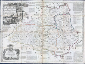 1762 AN ACCURATE MAP COUNTY PALATINE DURHAM Antique Folding Map KITCHIN