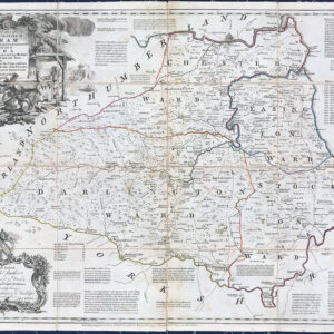 1762 AN ACCURATE MAP COUNTY PALATINE DURHAM Antique Folding Map KITCHIN
