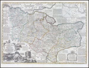 1760 Original Antique AN ACCURATE MAP OF THE COUNTY OF KENT Bowen