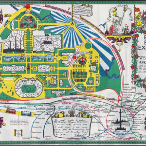 1924 Original Antique BRITISH EMPIRE EXHIBITION Wembley MAP by Kennedy North